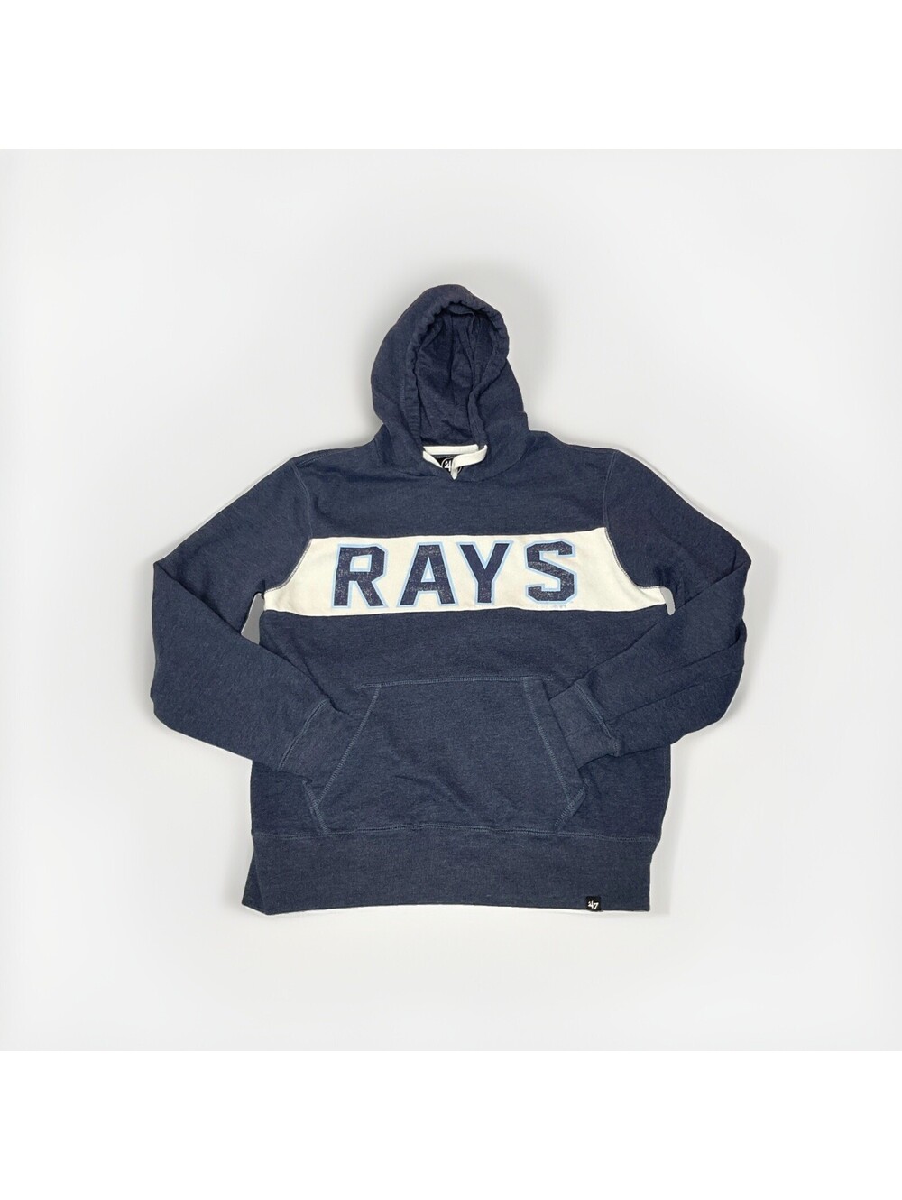 ‘47 Tampa Bay Rays Hoodie Mens Medium Blue Baseball MLB Pullover Hooded